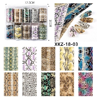 Set foil da rắn 10 mẫu trang trí móng