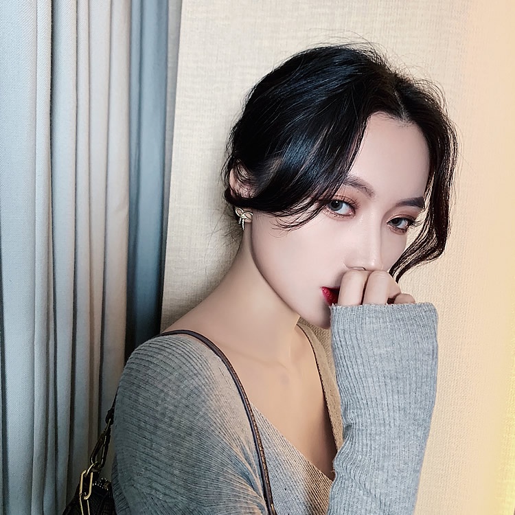 Bông tai mạ bạc 925 hình nơ đơn giản cho nữ