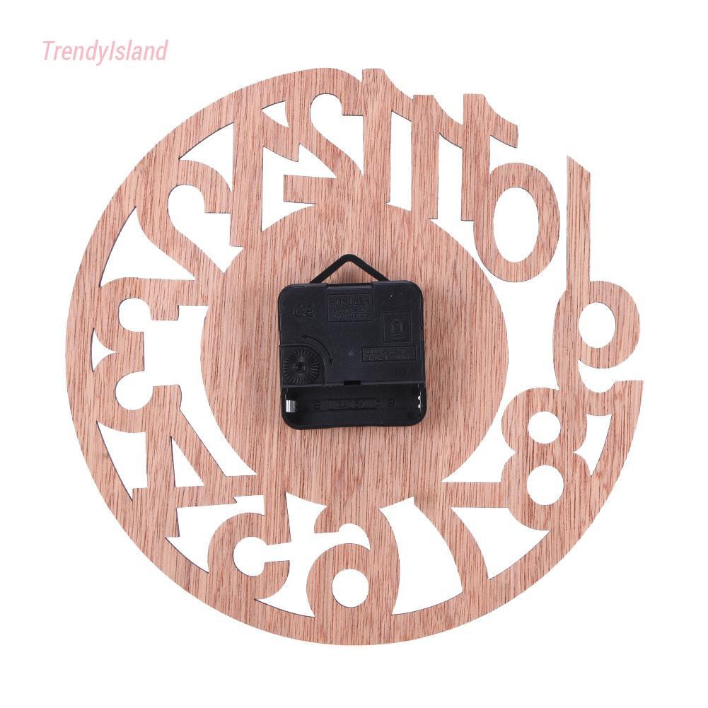 Đồng Hồ Treo Tường Hình Tròn Bằng Gỗ Tre Trang Trí Phòng Khách Phòng Ngủ