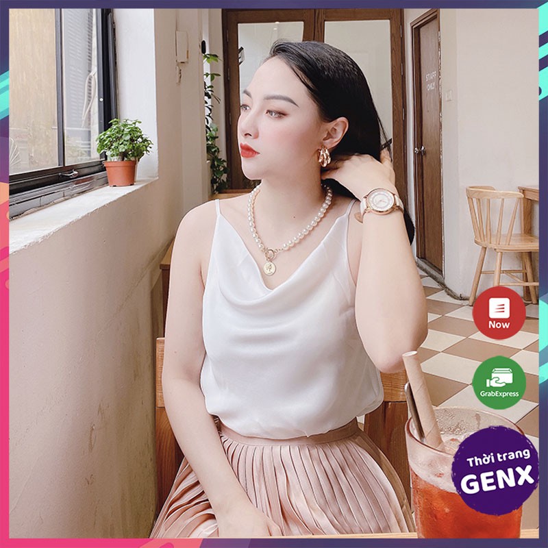 Áo 2 Dây Nữ Lụa Kiểu Cổ Đổ Cao Cấp Dây Áo Tùy Chỉnh Gợi Cảm Sexy Mềm Mịn Sang Chảnh Phong Cách Hàn Quốc MOLENTO M07 | BigBuy360 - bigbuy360.vn