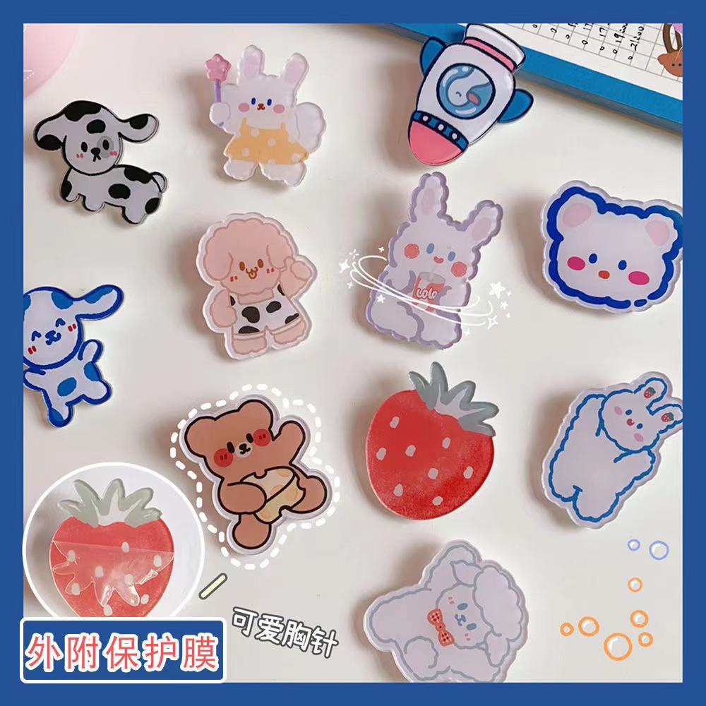 Ghim Cài Áo Bằng Acrylic Họa Tiết Hoạt Hình Sáng Tạo Dễ Thương