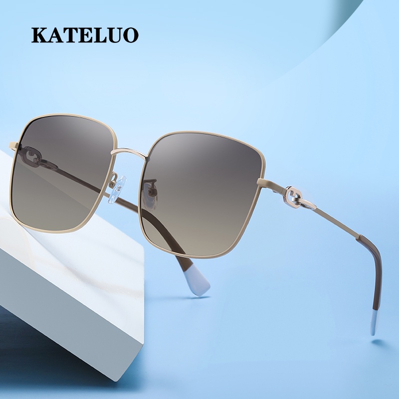 Kính mát KATELUO 0732 phân cực gọng vuông lớn thời trang dành cho nữ
