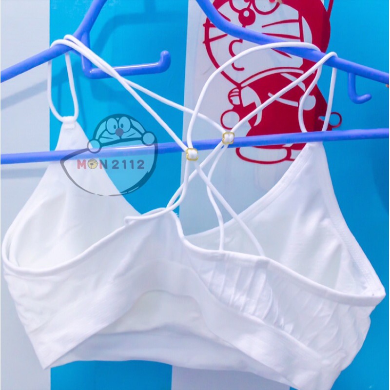 BỘ ĐỒ LÓT THỂ THAO FREESIZE 40-60KG BRA KHÔNG GỌNG DÂY ĐAN CHÉO DORAEMON DOREMON | BigBuy360 - bigbuy360.vn