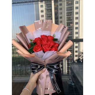 🌸Jasmine: Bó hoa sáp thơm 9 bông & lá táo