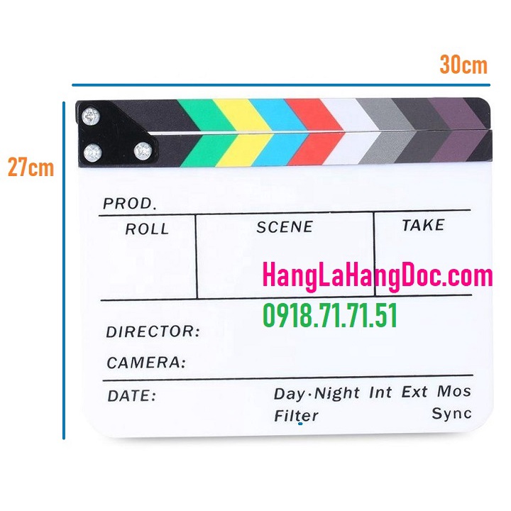 Bảng quay phim  30x27cm nhiều màu sắc, phụ kiện phim trường chuyên dụng