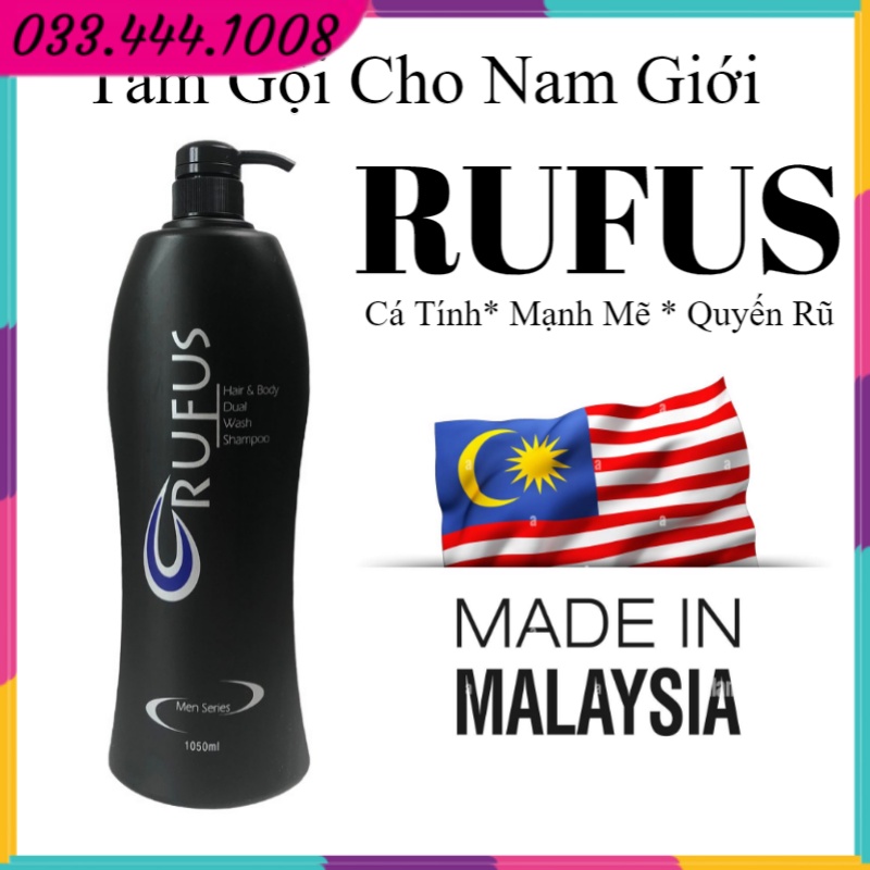 Tắm Gội Rufus  1050ml Malaysia_ Dầu Gội Nam Giới  _ Sữa tắm nam nhập khẩu cao cấp thơm lâu.