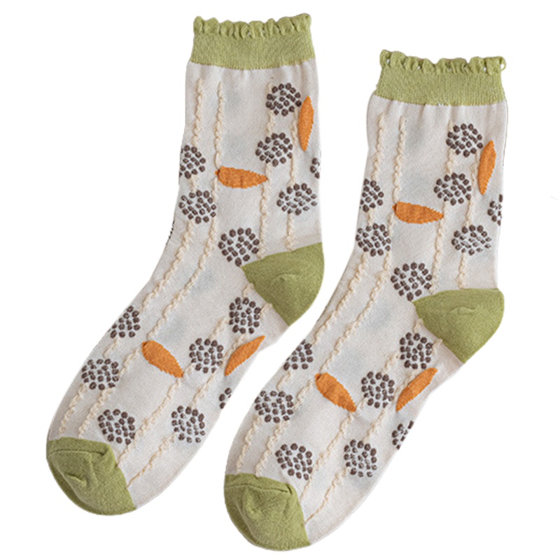 Xixi Vớ Cotton Cổ Cao In Họa Tiết Hoa Nhiều Màu Sắc Phong Cách Harajuku Nhật Bản Thời Trang Xuân Hè Cho Nữ