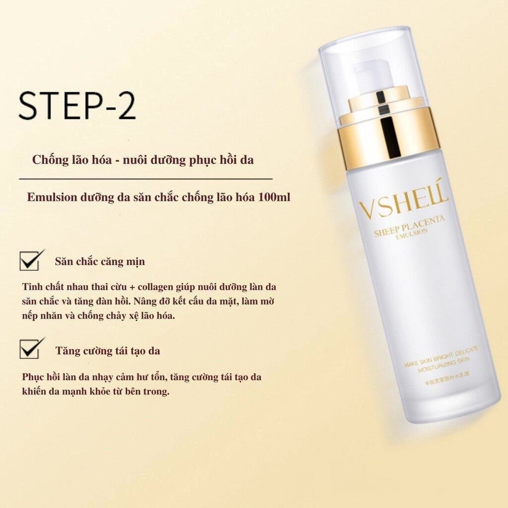 Bộ Chăm Sóc Da Nhau Thai Cừu Dưỡng Ẩm Trắng Da, Bộ Dưỡng Da Lão Hóa, Se Khít Lỗ Chân Lông, Toner Kem Dưỡng Da Mặ