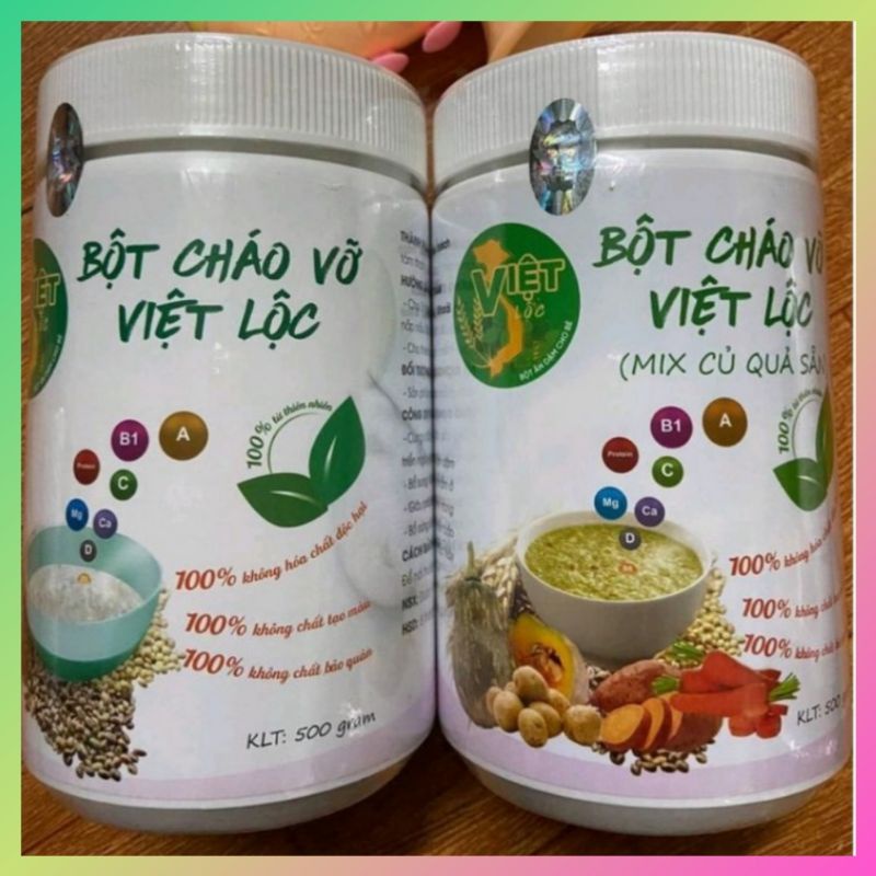 Cháo vỡ hạt Việt lộc  dinh dưỡng cho bé ăn dặm ,10 hạt dinh dưỡng cao cấp ,hộp 500gr