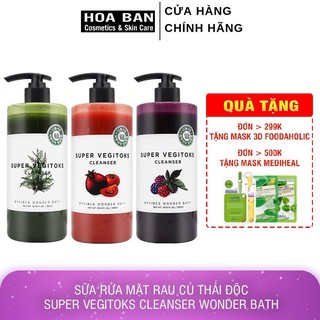 [Chính Hãng] Sữa Rửa Mặt Rau Củ Thải Độc Super Vegitoks Cleanser Wonder Bath Full Size - 300 ml