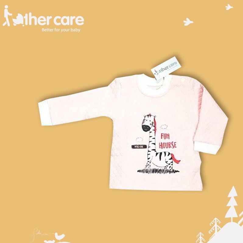 Áo trẻ em Cài vai Dài tay trần bông - Ngựa size 9-12-18M (MÀU GHI K IN HÌNH)