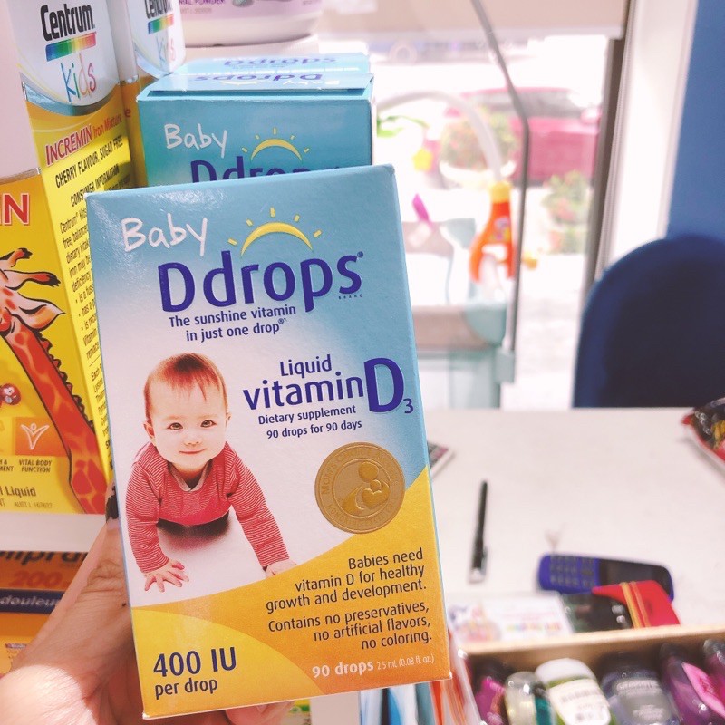 Vitamin D3 Drops 400iu cho trẻ sơ sinh Mỹ