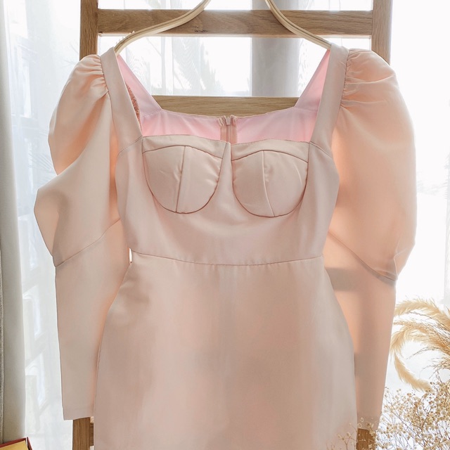 ĐẦM HỒNG RÃ NGỰC TAY DÀI BÚP