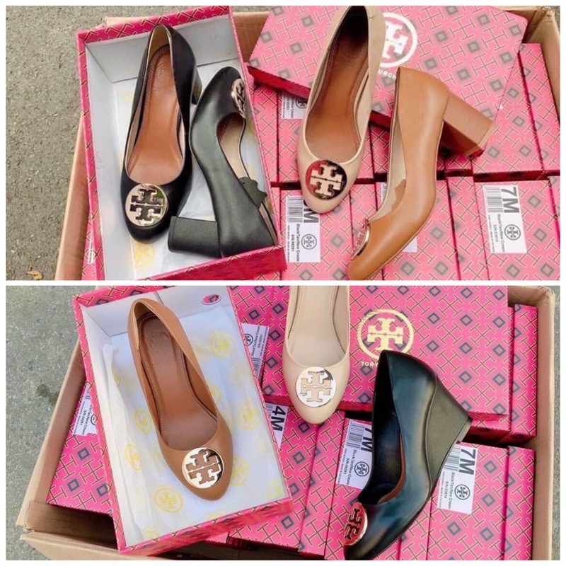 ‼️Rẻ nhất Shopee‼️Giày cao gót TB multi logo wedge | BigBuy360 - bigbuy360.vn