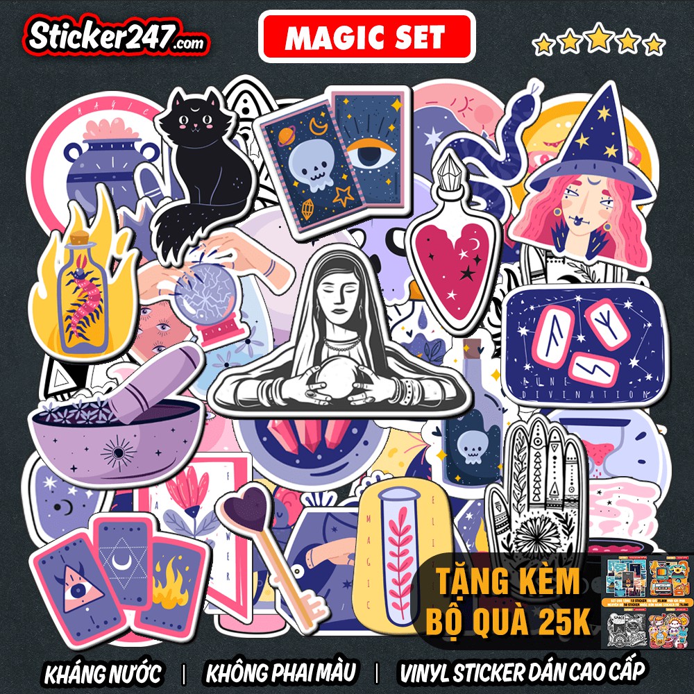Sticker Magic Ma thuật 𝑭𝒓𝒆𝒆𝒔𝒉𝒊𝒑 chống nước, sticker dán laptop, điện thoại, đàn guitar, mũ bảo hiểm, vali, ipad