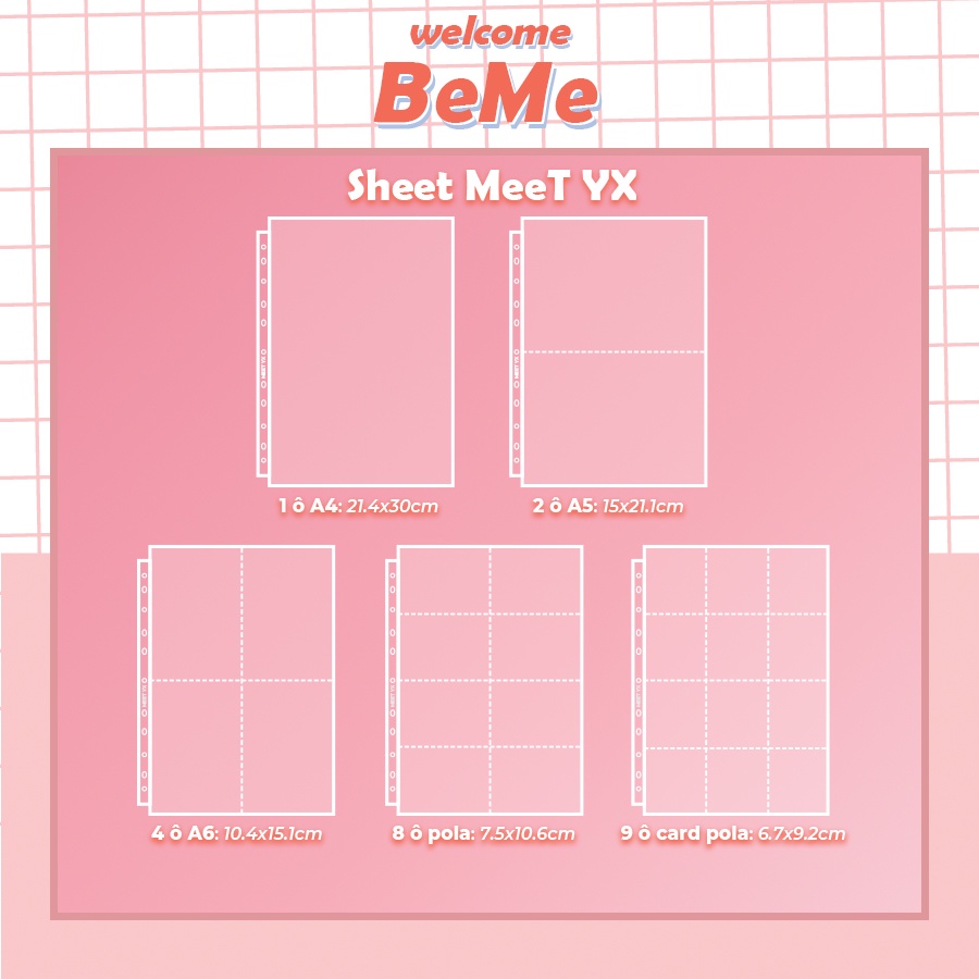 Sheet Meet Meet YX chính hãng đựng card, banner, poster