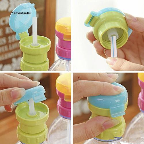 Nắp có ống hút tiện lợi gắn chai nước chất liệu nhựa + silicon kích thước 2.7cm dùng cho người lớn/trẻ nhỏ