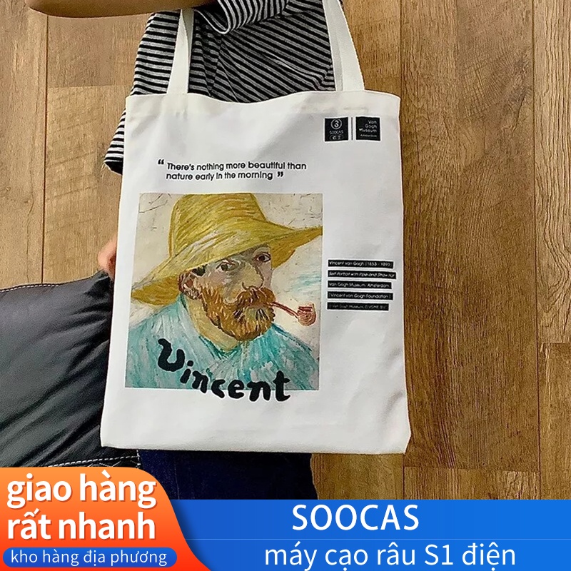 Túi vải SOOCAS In Harajuku Túi mua sắm Cô gái Túi xách Túi đeo vai Nữ