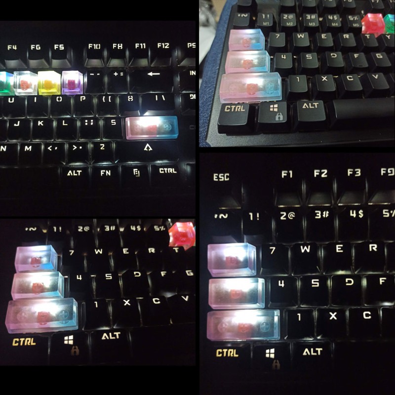 Nút bàn phím resin OEM làm thủ công tùy chỉnh dạ quang RGB