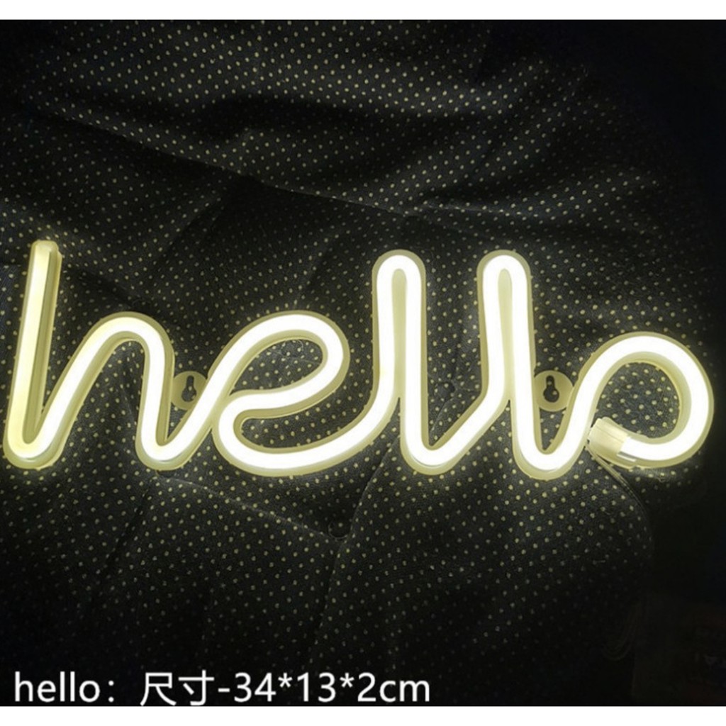 [PIN +USB] Đèn Neon light treo tường các kiểu có sẵn dễ thương chữ love, chữ home, chữ hello, cầu vồng, con mèo