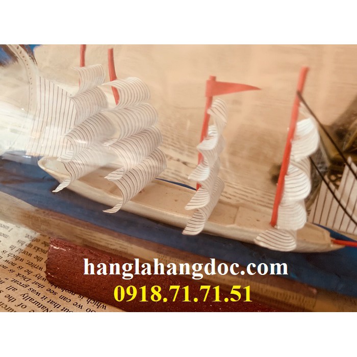 Mô hình thuyền gỗ trong chai thủy tinh mẫu số 5