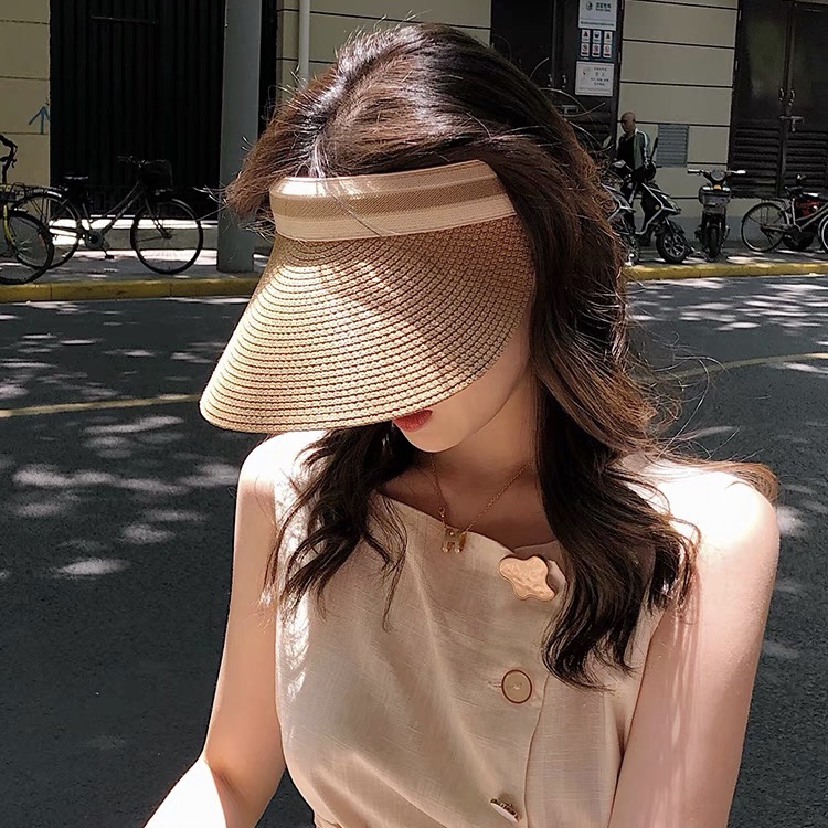 Mũ cói nửa đầu, mũ đi biển chống nắng sang chảnh cho nữ, hàng có sẵn