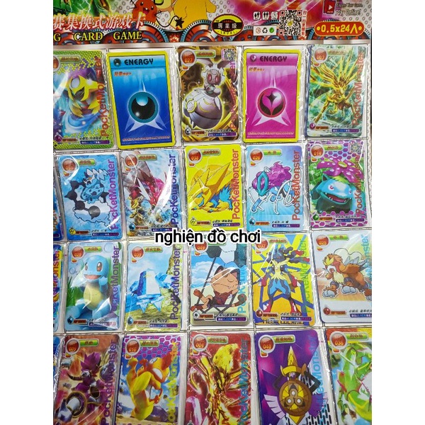 Vỉ thẻ bài POKEMON lụa dẻo. 120 thẻ.