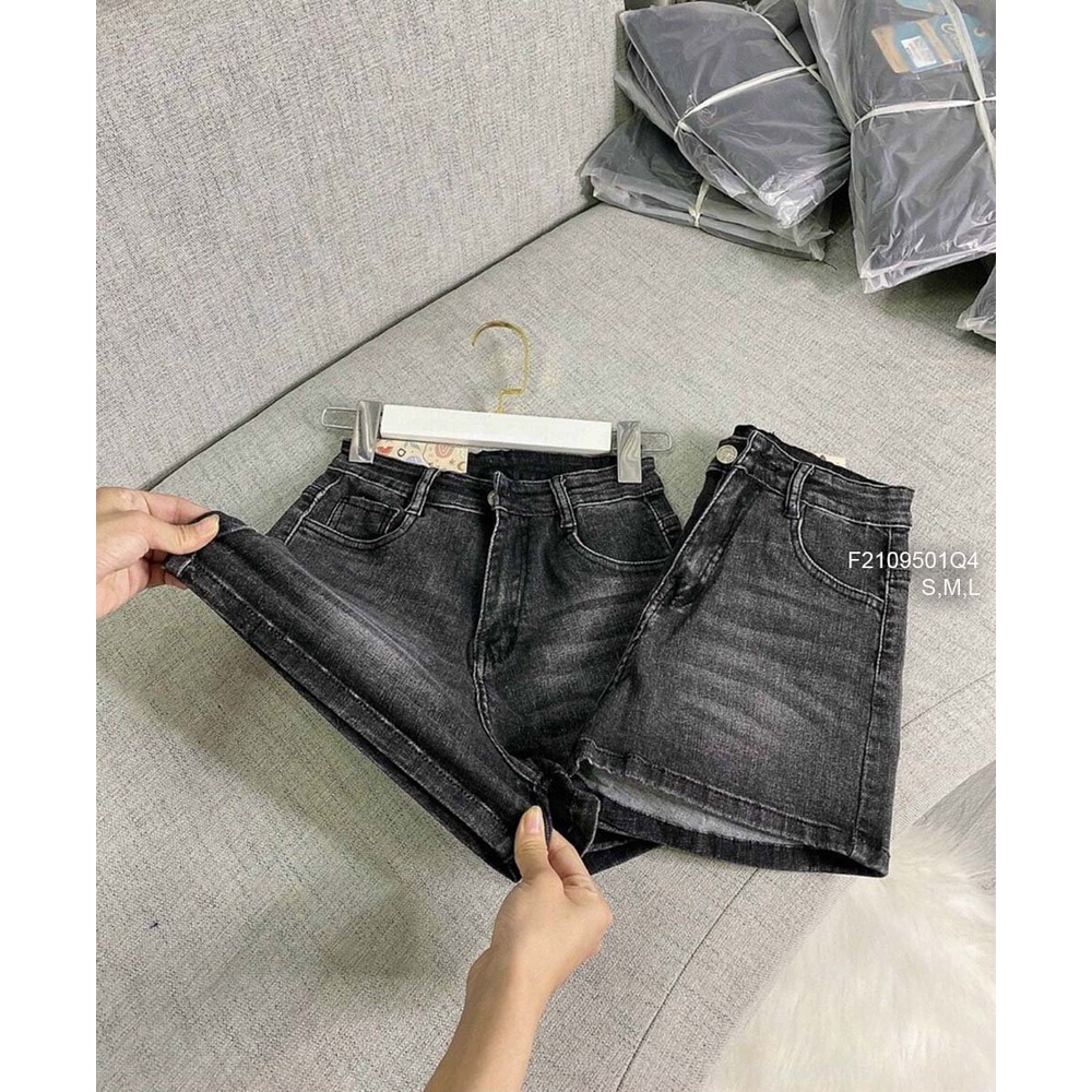 Quần short jean xám lưng cao hàng đẹp!