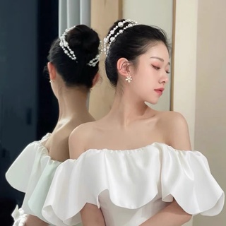 Cài tóc búi hạt nhựa cao cấp cài tóc cô dâu CT01