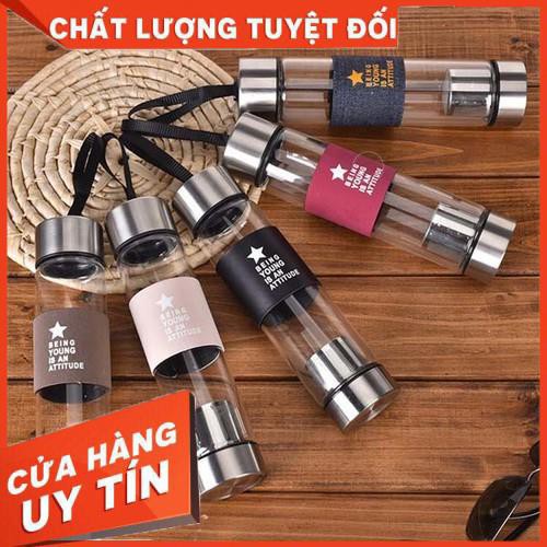 Bình thủy tinh 2 đáy chịu nhiệt có lọc trà 450ml