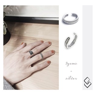 [HÀNG CÓ SẴN] Nhẫn bạc thái vòng lá_3gems