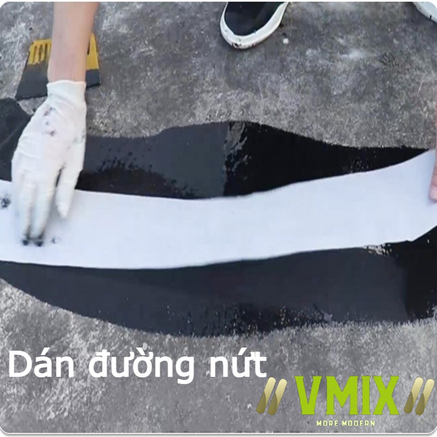 Lưới Polyester có sợi thủy tinh gia cố chống thấm cho chân tường,toàn bộ sàn,mạch ngừng,đường nứt,cổ ống.Vmix