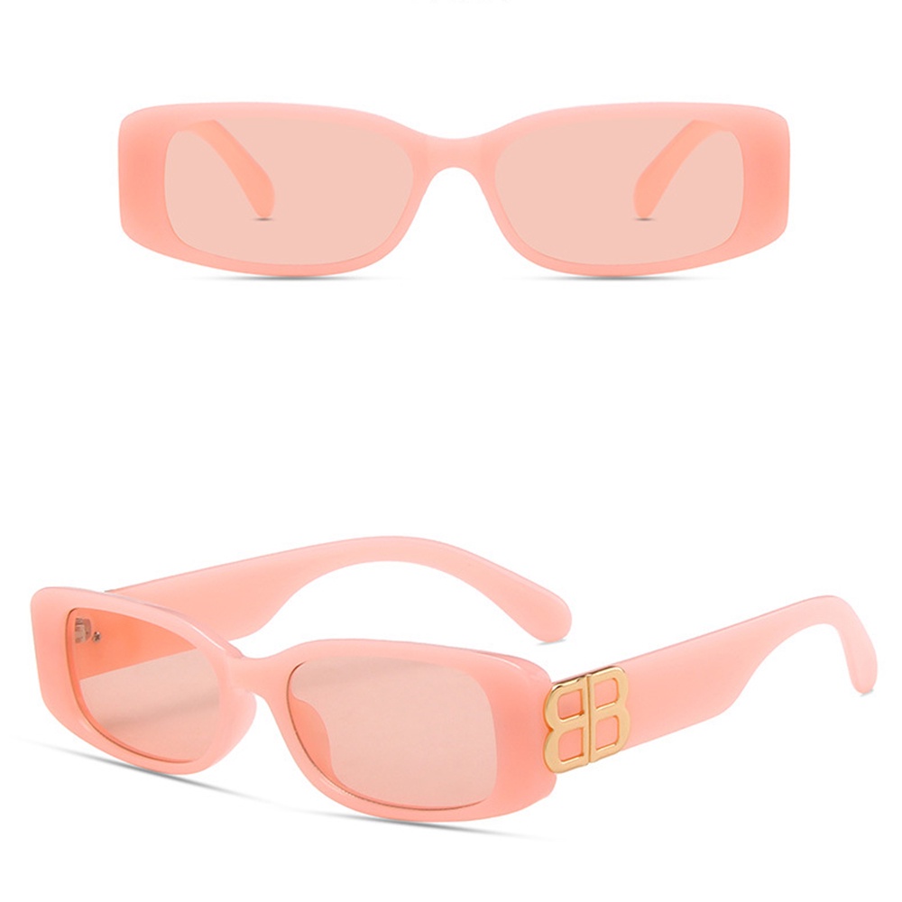 2 Kính Mát Gọng Chữ Nhật Màu Sắc Ngọt Ngào Phong Cách Hip Hop Thời Trang