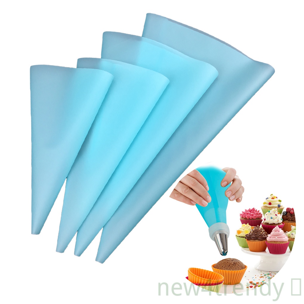 [NEW4]4pcs 4 Sizes Cake Pastry Piping Bag EVA Reusable Cupcake Cookie Decorating Icing Cream Piping Bag