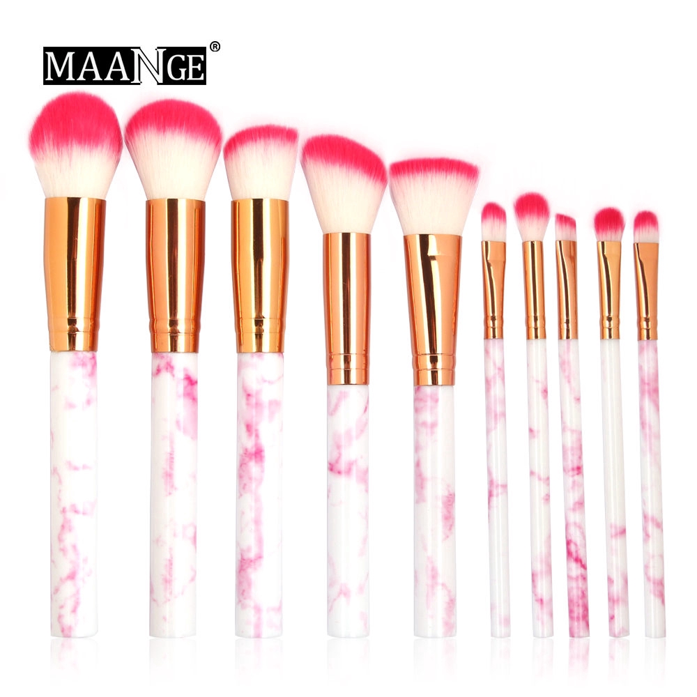 Bộ 10 Cọ Trang Điểm MAANGE Họa Tiết Vân Đá Cẩm Thạch Thời Trang