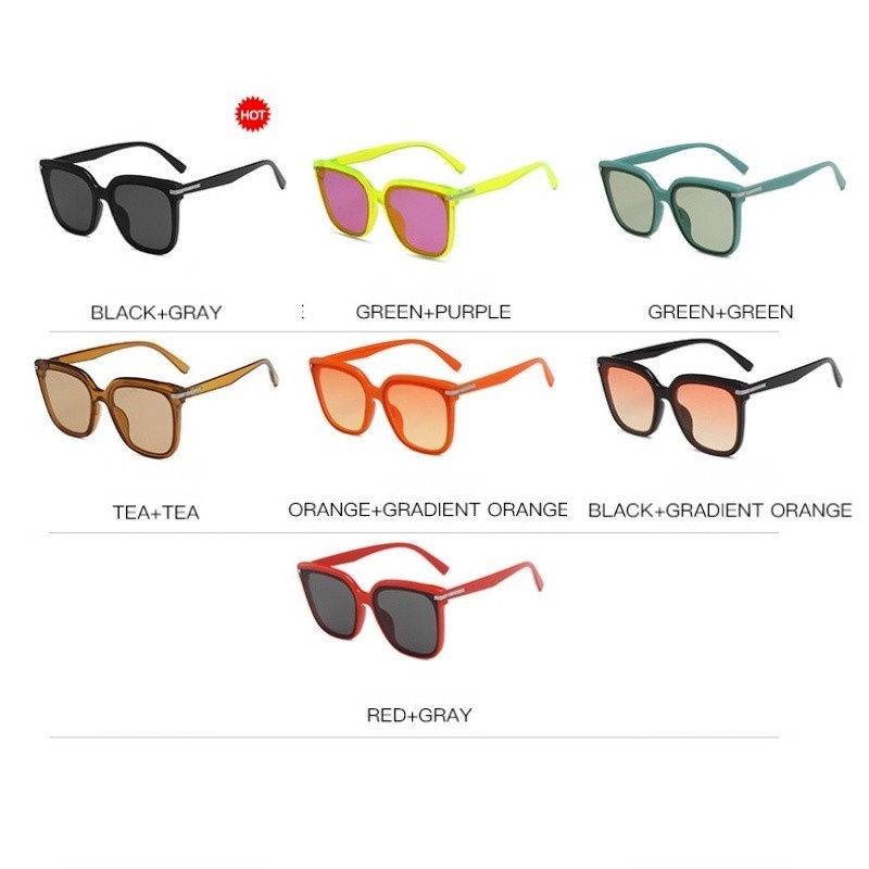 Kính Mát Gọng Vuông Cỡ Lớn Phong Cách Retro Thời Trang Cho Nam Nữ