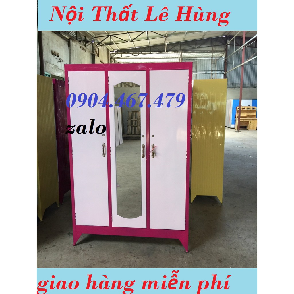 Tủ sắt quần áo 3 buồng _ TS3C GIAO HÀNG MIỄN PHÍ