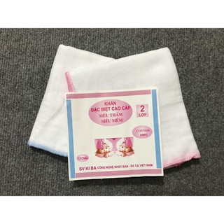 (()) Set 10 chiếc Khăn Sữa KiBa 2 lớp