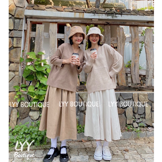 Chân Váy Xếp Ly Chất Nhung Tăm Dáng Váy Xòe Chữ A bo chun form dài hàng Quảng Châu LYY BOUTIQUE | BigBuy360 - bigbuy360.vn