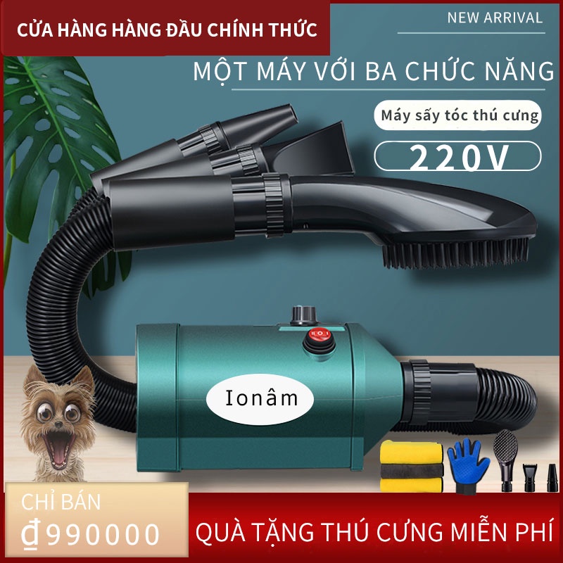 Máy sấy tóc thú cưng-máy sấy lông chó lớn cho chó mèo-hộp sấy công suất cao gia dụng-Khăn và găng tay thấm hút miễn phí