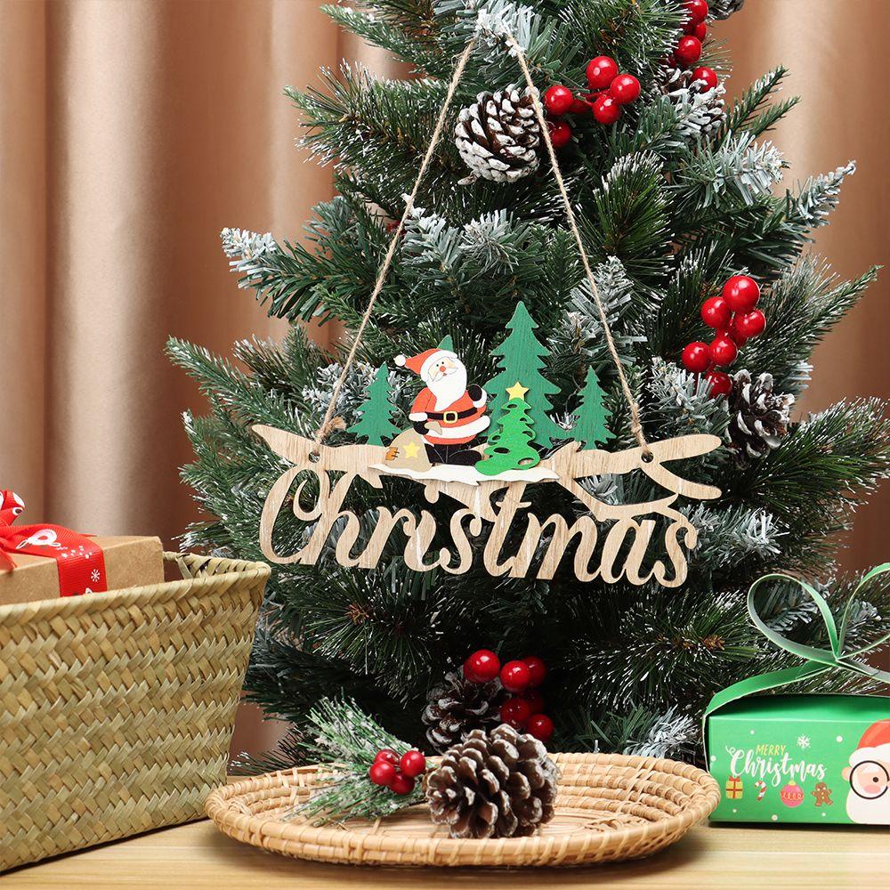 Phụ Kiện Treo Trang Trí Cây Thông Giáng Sinh Bằng Gỗ Hình Tuần Lộc Dễ Thương