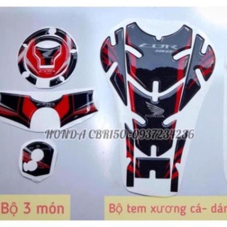 Tem keo nổi dành cho CBR150 2016-2018-2019 ( chảng ba/ỏ khóa/ nắp bình xăng/ tem xương cá)