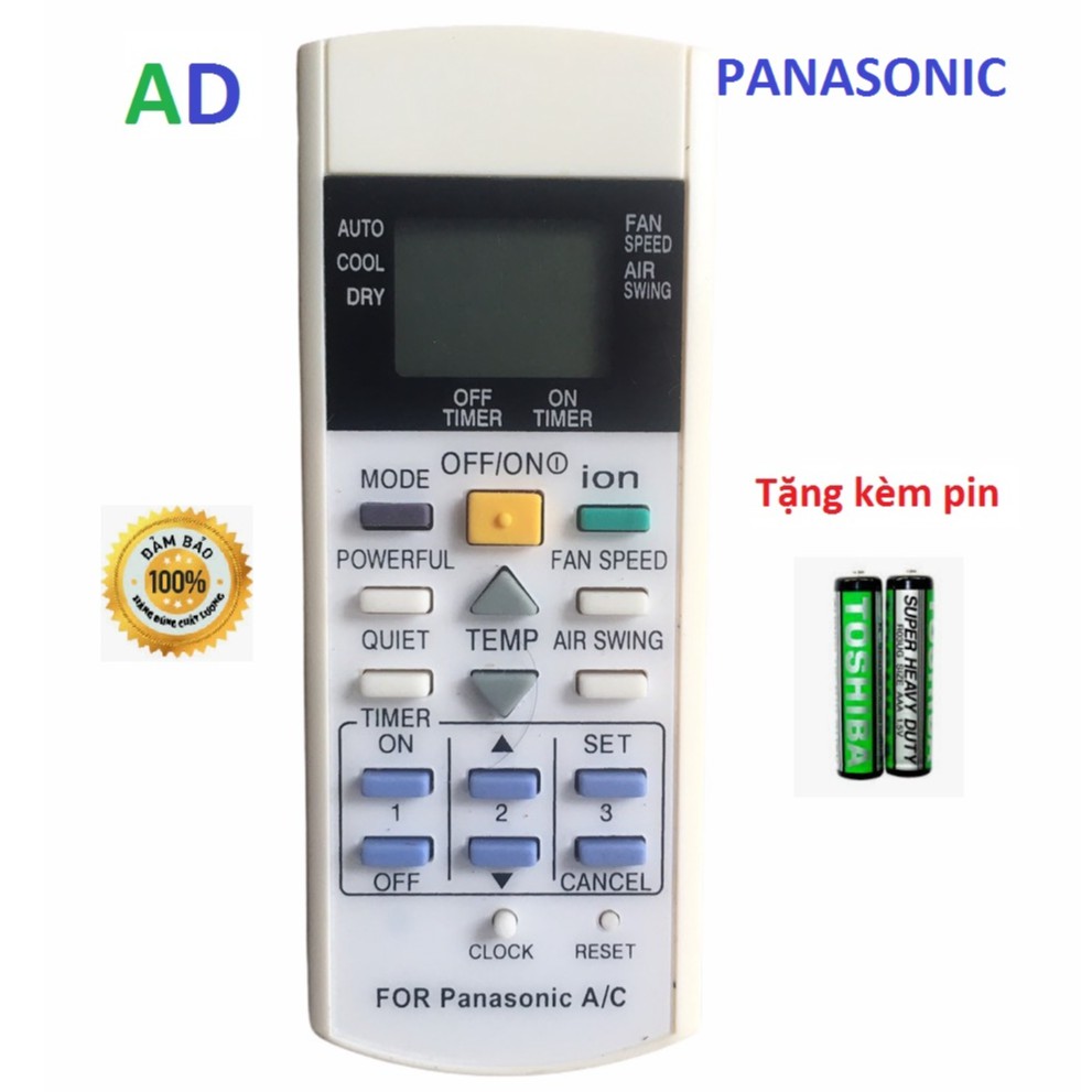 ĐIỀU KHIỂN MÁY LẠNH PANASONIC ION CU/CS- TẶNG KÈM PIN - REMOTE ĐIỀU KHIỂN TỪ XA ĐIỀU HÒA PANASONIC ION CU/CS