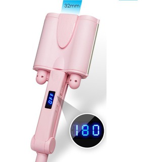 FreeShip- Máy tạo kiểu tóc gợn sóng 3 càng màn hình LG Chỉnh nhiệt ( Trục lớn 32mm)