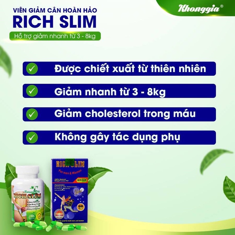 Viên Giảm Cân Rich Slim Chính Hãng DÀNH CHO MỌI CƠ ĐỊA