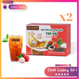 Combo 2 Trà trái cây vị vải DakMark(10gói x 20g)-2in1 vị ngọt nhẹ, hậu vị trái cây tươi
