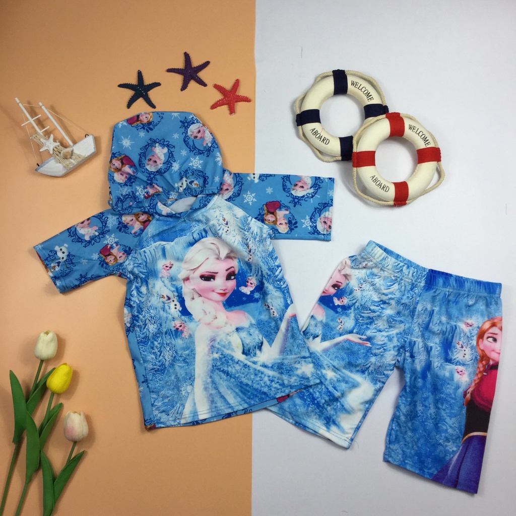 Đồ bơi elsa bé gái ( Size S : 8-12kg )