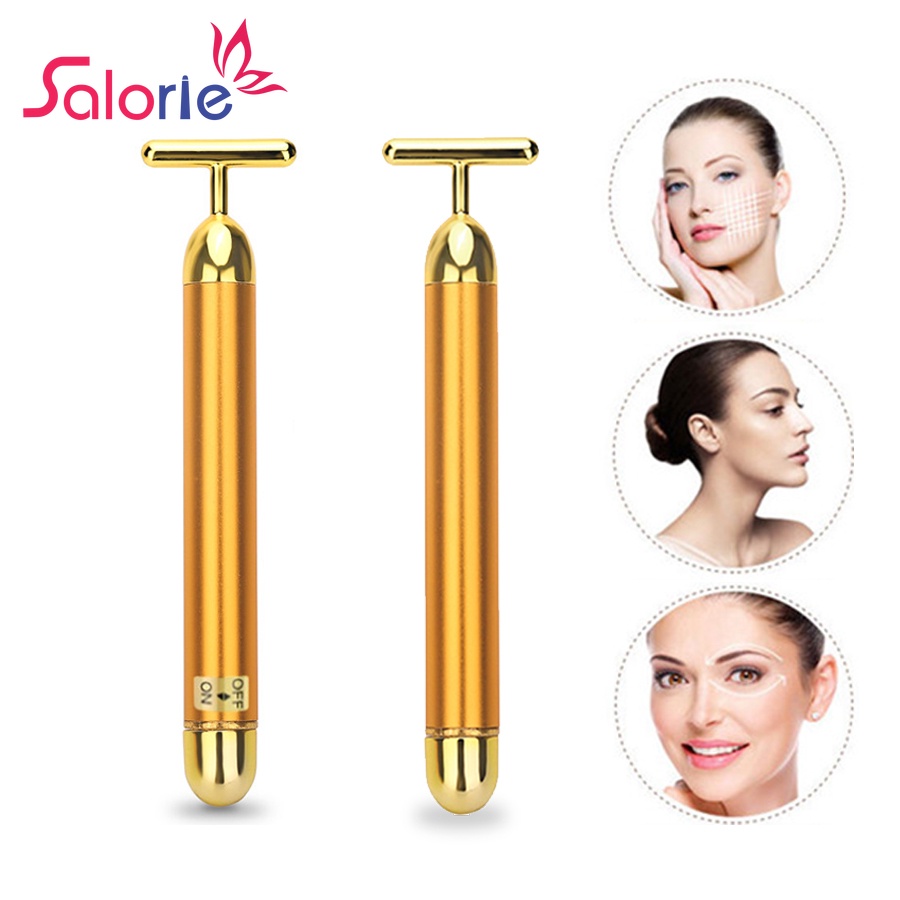Cây lăn mát xa mặt Salorie SY-102 xi mạ vàng 24K giúp giảm nếp nhăn