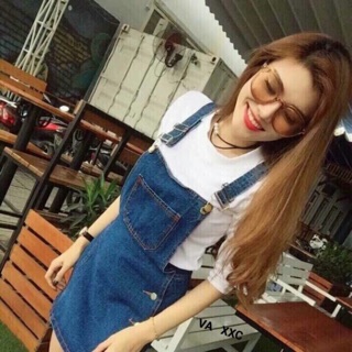 Yếm jean đẹp y hình 2 mầu đậm nhạt