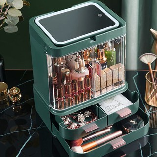 TỦ ĐỰNG MỸ PHẨM kèm GƯƠNG ĐÈN, giá treo trang sức cao cấp